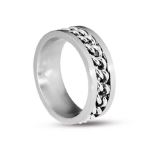 Anello acciaio silver con catena intrecciata misura 28cm Liu Jo MLJ468M28