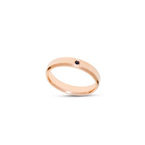 Anello uomo acciaio ramato con zircone nero misura 18 Liu Jo MLJ497M18
