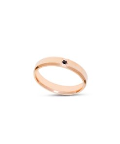 Anello uomo acciaio ramato con zircone nero misura 28 Liu Jo MLJ497M28