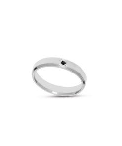 Anello acciaio con zircone nero misura 18 Liu Jo MLJ498M18