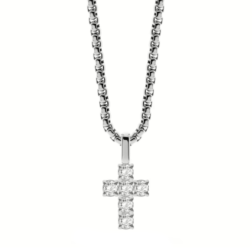 Collana Liu Jo MLJ518 acciaio con croce zirconi bianchi