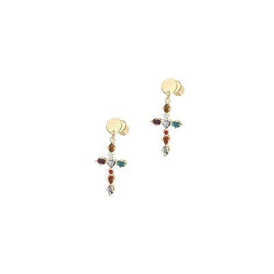 Orecchini RB TRADITION croce gold Rocco Barocco RBJ0022GP