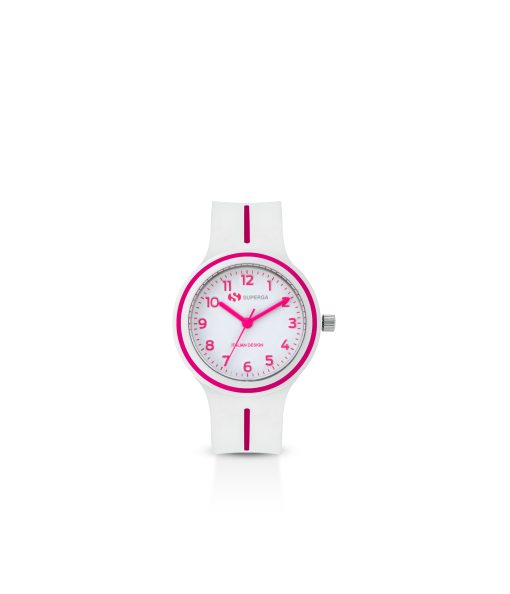Superga STC121 Bambino/a silicone bianco e fucsia con numeri