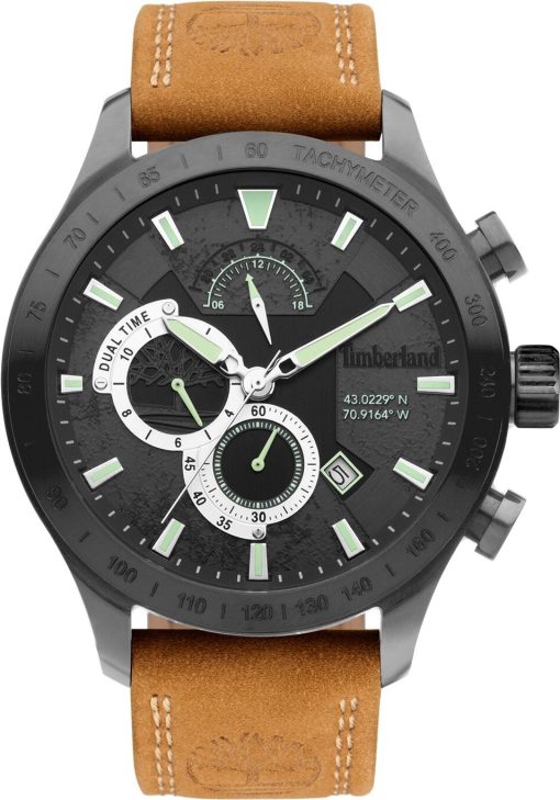 Timberland Nickerson cronografo da uomo in pelle marrone TDWGF2100202