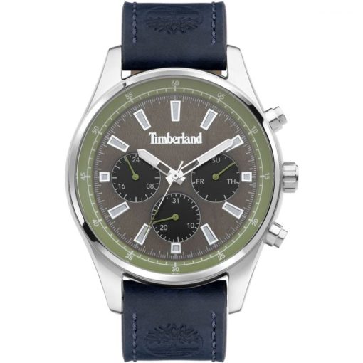 Timberland TDWGF2100401 Demarest pelle blu cassa acciaio dettagli verdi uomo