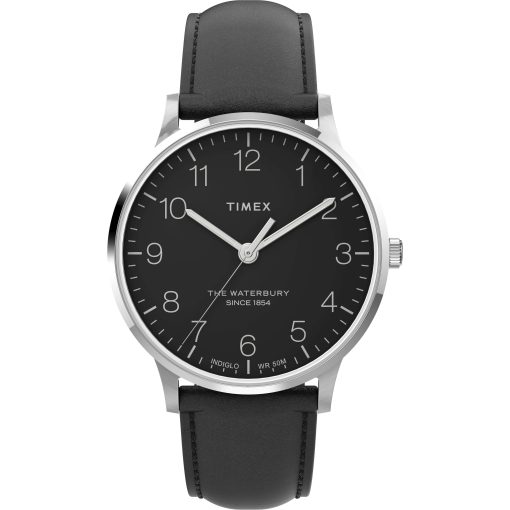 Timex TW2V01500 Waterbury pelle nero