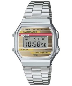 Casio A168WEHA-9AEF Vintage digitale acciaio