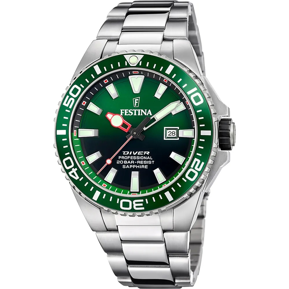 Festina F20663-2 Diver acciaio verde da uomo