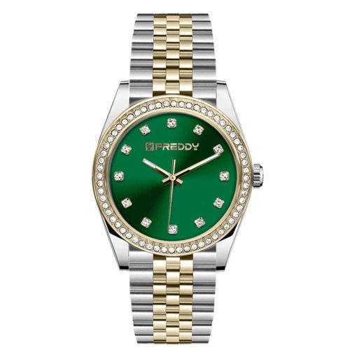 Freddy FW-020 Joy bicolore dorato e verde con pietre donna