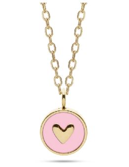 Collana Liu Jo LJ2593 dorata con medaglia cuore della vita rosa donna