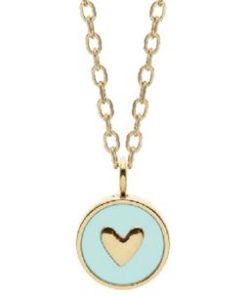 Collana Liu Jo LJ2594 dorata con medaglia cuore della vita azzurro donna