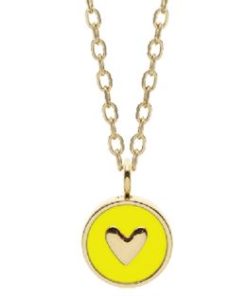 Collana Liu Jo LJ2595 dorata con medaglia cuore della vita giallo donna