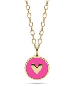 Collana Liu Jo LJ2596 dorata con medaglia cuore della vita fucsia donna