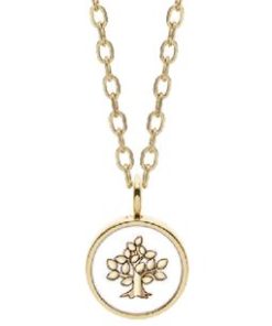 Collana Liu Jo LJ2597  dorata con medaglia albero della vita bianco donna