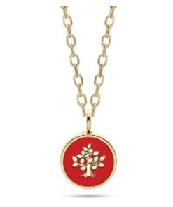 Collana Liu Jo LJ2598  dorata con medaglia albero della vita rosso donna