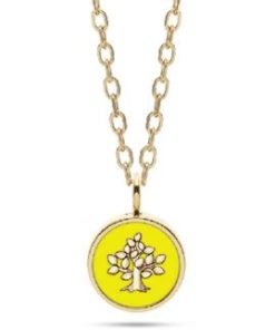 Collana Liu Jo LJ2601  dorata con medaglia albero della vita giallo donna