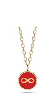 Collana Liu Jo LJ2604 dorata con medaglia infinito rossa donna