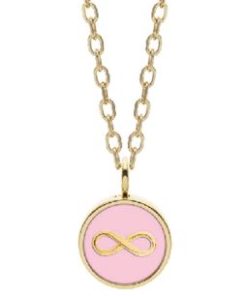 Collana Liu Jo LJ2605 dorata con medaglia infinito rosa donna