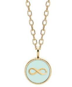 Collana Liu Jo LJ2606 dorata con medaglia infinito azzurro donna