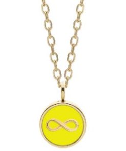 Collana Liu Jo LJ2607 dorata con medaglia infinito giallo donna