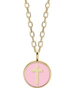 Collana Liu Jo LJ2786 dorata con medaglia croce rosa donna