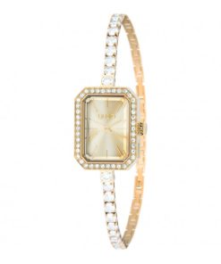 Liu Jo TLJ2328 Claire cassa 20x26 rettangolare dorato con bracciale brillantini