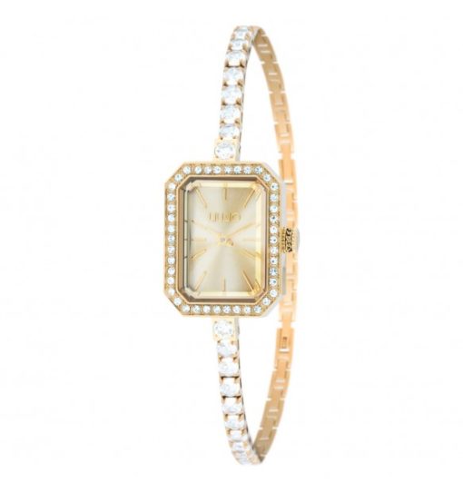 Liu Jo TLJ2328 Claire cassa 20x26 rettangolare dorato con bracciale brillantini