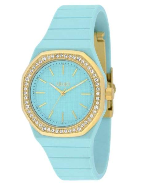 Liu Jo TLJ2382  Yacht Lady silicone azzurro cassa ottagonale dorata