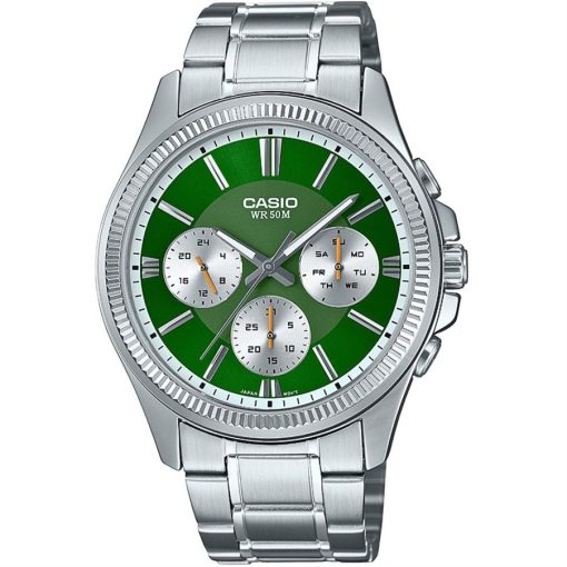 Casio MTP-1375PD-3AVEF analogico verde cronografo uomo