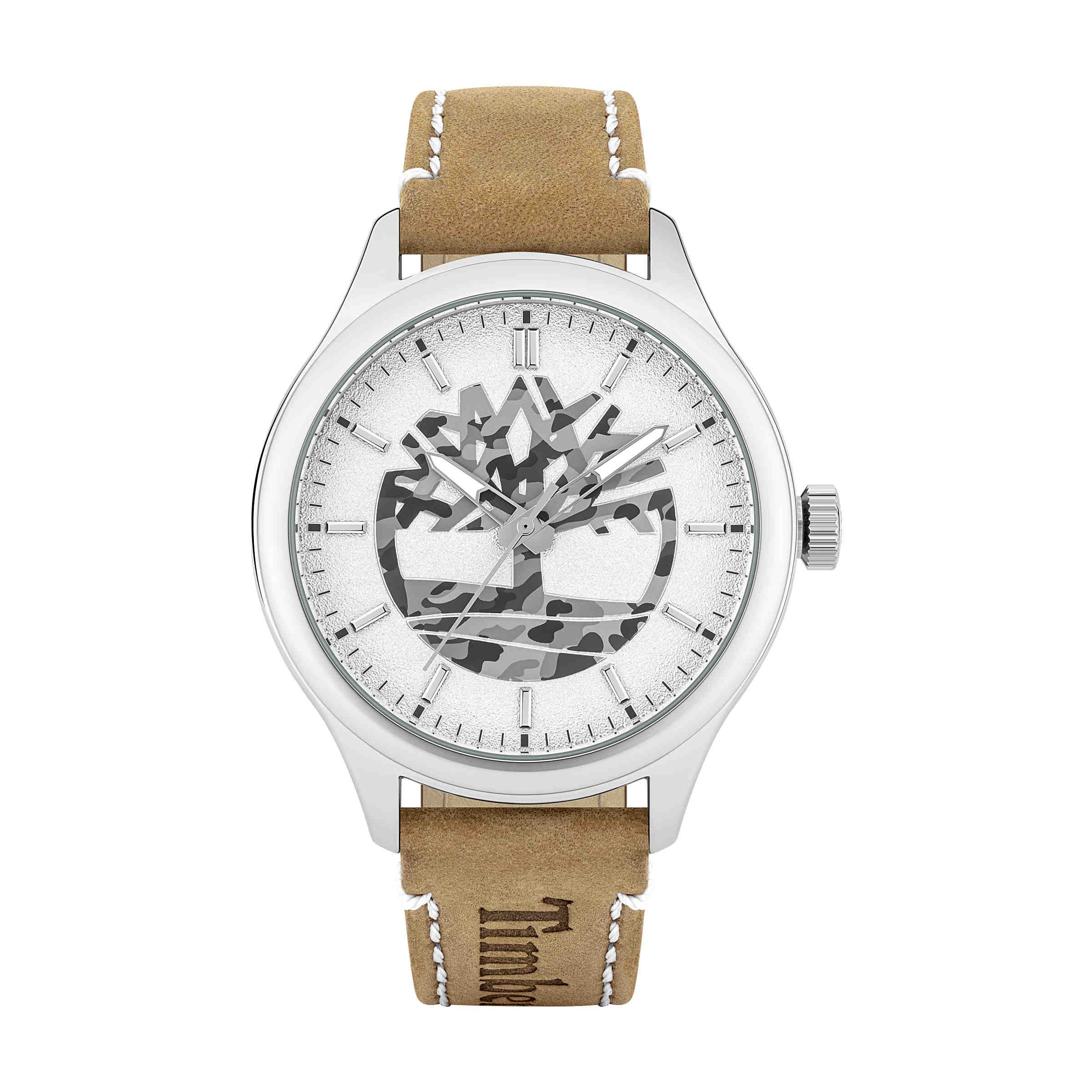 Timberland TBL15946JYS63 pelle marrone chiaro e quadrante bianco uomo