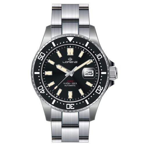 Lorenz 28185AA Diver Automatico Sub 100 mt ghiera ceramica nero