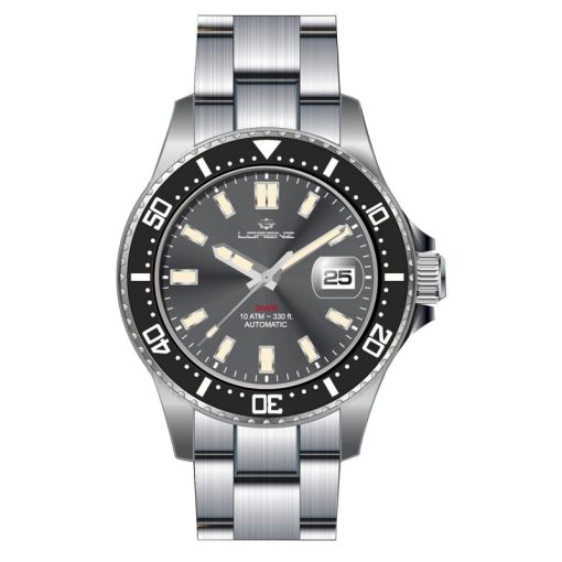 Lorenz 28185CC Diver Automatico Sub 100 mt ghiera ceramica grigio