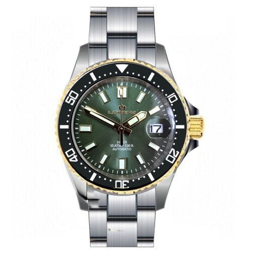 Lorenz 28185JJ Diver Automatico Sub 100 mt bicolore dorato e verde ghiera ceramica nera