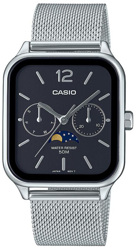 Casio MTP-M305M-1AVER quadrato fasi lunari maglia milano