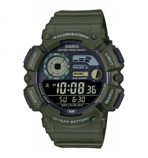Casio WS-1500H-3BVEF Timeless collection digitale tondo verde scuro
